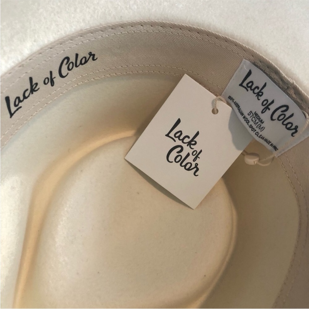 Lack Of Color Ivy Beverly Fedora Hat In White. NWT! Sz S (55cm) & M (57cm) - Picture 11 of 16